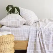Bambury Enid Flannelette Sheet Set Home Bedding w/Pillowcase Cotton