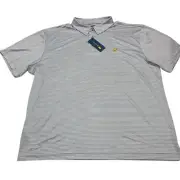 Jack Nicklaus Polo Mens XXL Lavender Striped Shirt Performance Sun Protection