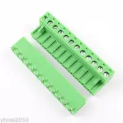 10Pcs 5.08mm 12 Pin Right Angle Screw Terminal Block Pluggable Plug Connector
