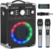 Karaoke Machine with 2 Wireless Microphones for Adults and Kids,Portable Party K