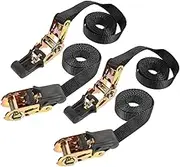 FELTECHELECTR 4pcs Ratchet Tie Down Lashing Strap Cargo Straps Heavy Duty Cargo Tie Downs Track for Moving Securing Cargo Appliances