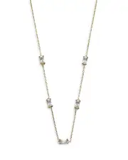 Argento Vivo 18K Gold Plated Cubic Zirconia Baguette Chain Necklace, 16