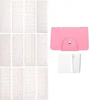 NULYLU Professional Nail Stamping Stamper 12 Nail Art Plates and Scraper Tool for Diy Manicure