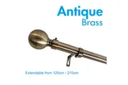Extendable Curtain Rod Brushed Brass 4 Sizes
