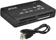 Card Reader USB2.0 Memory Card Reader Fast Data Transmission Card Reader Support TF SD Mini SD XD Black