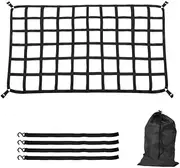 MCMATUTKEQ Car Trunk Rooftop Net Mesh Heavy Cargo Net Truck Trailer Dumpster Extend Mesh Covers Luggage Stowing Tidying with 4 Fixed Belt(Large)