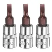 3pcs FD4 Slotted Bit Socket 1/4" Square Drive Extension Impact Bit, Red