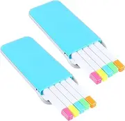 HONMEET 2 Sets Highlighter Pen for Students Portable Writing Highlighters Smooth Ink Comfortable Grip for School Office and Note Taking