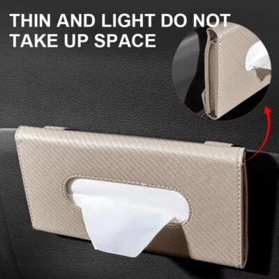 Universal Car Sun Visor Plate Tissue Box Carbon Fiber Tissue Holder Seat Back