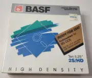 BASF 10 Diskettes 5.25" 2S/HD Two-Sided High Density Floppy Disks Sealed NOS