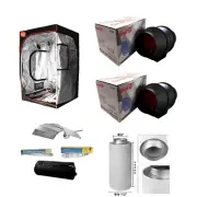 Grow Tent 2mx2mx2m 600w Ballast Reflector MH HPS Lamps Intake Extractor Filter