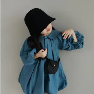 【Arbea】女童裙子娃娃領小清新長袖連衣裙(素色款)