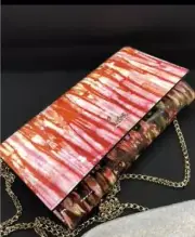 Christian Louboutin Chain Long Wallet New Unused Red Patent Leather Italy Bag