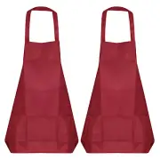 2pcs Kitchen Cooking Aprons Art Aprons Pottery Artist Painting Apron Red