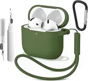 [Meliya] for AirPods 4 Case Cover, Soft Silicone Protective Case Compatible with Apple AirPods 4th Generation Case for Women Men, Full Protection Airpod 4 Cover with Cleaner Kit, Keychain