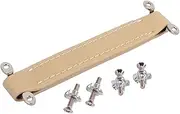 SEWACC Vintage Guitar Amplifier Handle Strap Beige Leather with Reinforced Bars Lightweight Design for Easy Carrying for Amp Speaker Cabinets