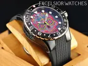 New Invicta Men's 50mm AVIATOR Dia De Los Muertos Quartz MOP Skull Dial Watch