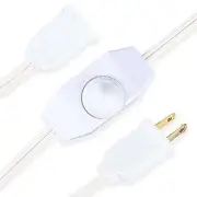Lamp Dimmer Switch Extension Cord Plug in Dimmer - Rotary Control 1 pack White