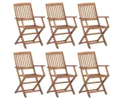 Folding Garden Chairs 6 pcs Solid Wood Acacia