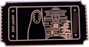 [Pinstant] No-Face No Face Faceless Spirit Ghost Bathhouse Admit One Ticket Anime Manga 1.8" Enamel Pin Badge, 1.8 inches, Enamel, enamel