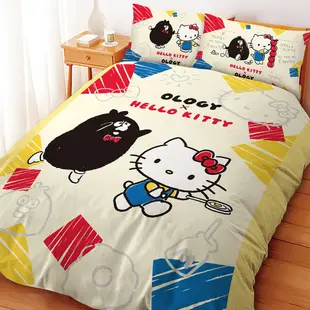 HELLO KITTY x 奧樂雞 單人 雙人 床包組 薄被套 涼被 冬夏兩用被 四件式 正式授權 台灣製造
