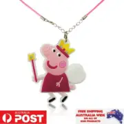 Fairy Peppa Pig Cartoon Necklace Fashion Charm Jewellery Accessories Kids Gift