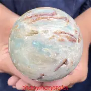 1.05LB Natural amazonite ball quartz crystal sphere 71mm reiki healing XQ867