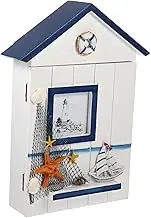 COHEALI Key Box Storage Box Costal Wall Key Hook Wall Hanging Rack Board Nautical Key Storage Case Antique Key Holder Keychain Lock Outdoor Nautical Key Cabinet Keys Home Decor Shelves