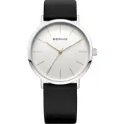 Bering Unisex Watch Wrist Watch Slim Classic - 13436-001 Leather Band