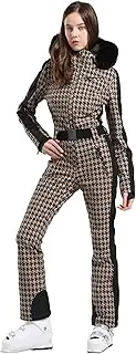 [IMPHUT] Women's One Piece Ski Suits Onesie Waterproof Jumpsuits Windproof Snowsuit Insulated Ski Jumpsuit Skiing Sports