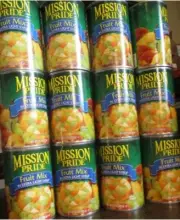 12x Mission Pride Fruit Mix Extra Light Syrup 15oz Peach Pear Grapes