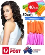 Au 40PCS Long DIY Magic Hair Curler Leverage Formers Spiral Styling Rollers