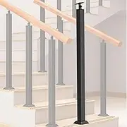 LQSYBHD Metal Stair Balusters Post - Indoor Square Railing Spindles, Banister Column for Deck/Steps, with Flat Adjustable 270° Angle Bracket, Villa Balcony Stairs Fenc(Size:85cm/33.5inch,Color:1 Pack)