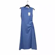 ✨COS Women's Size S Sleeveless Pleated Light Blue Casual Midi Dress New✨