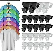Hanger Hooks, 24 PCS Mini Clothes Hanger Connector Hooks for Hangers Space Saving (Black & White)