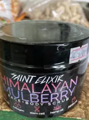 SAINT ELIXIR Himalayan Salt Scrub with Mulberry Collagen Apple Stem Cell 12 oz