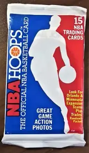 1989-90 Hoops Basketball Sealed Pack HOF MICHAEL JORDAN #200 on Top