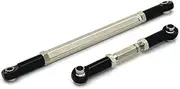 IOIUSKKU Steering Link Rod for MN82 LC79 MN78 Crawler Steering Linkage Tie Rod Aluminum Alloy Durable RC Car Accessories Replacement Parts, Black