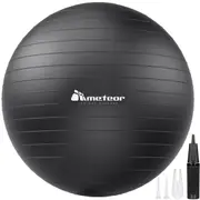 METEOR Anti-Burst Swiss Ball, 55cm 65cm 75cm 85cm, Yoga Ball Gym Ball Exercise Ball With Pump (Black)