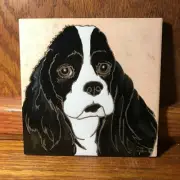 Cocker Spaniel Dog, Black - Hand Painted Tile by Pumpkin Tile - 6 x 6" - D46KW