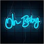 Sign Lamp Oh Baby Neon Sign LED Light For Kids Room Bedroom Birthday Party Shop Wedding Home Wall Decor Dimmable USB Powered Lamp 30cmx13.5cm