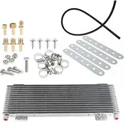 40K Transmission Oil Cooler Kit Compatible with Heavy Duty 40,000 GVW Max, Low Pressure Drop Trans Cooler with Mounting Hardware, LPD47391