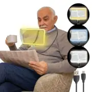 Flexible GooseNeck Page Magnifier with 3 Color Light Modes | 4X & 6X Intercha...