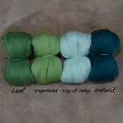 Corriedale Wool Tops 4 Colours Set wool roving needle/wet felting spinning N5