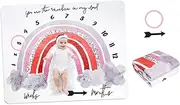 Memory Blanket for Baby Photo Blanket Set Flannel Baby Photo Background Month Frame