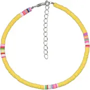 [LIFKOME] Clay Anklet Handmade Anklet Adjustable Foot Anklets Bulk Friendship Bracelets Ankle Chain Bracelets Bracelet Charm Bracelets Yellow Polymer Clay