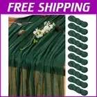 Emerald Green Cheesecloth Table Runner 10 Pack - Rustic Boho Elegance 122''x35''