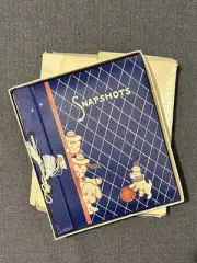 VTG 1950s Snapshots Photo Album 9x8" Unused Blue Dogs Junk Journal Ephemera