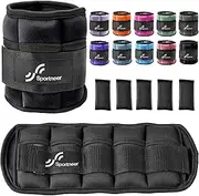 Adjustable Ankle Weights: Sportneer 1 Pair 0.9/1.8/2.7/3.6/4.5 kg Wrist Weights Arm Leg Weighted Ankle Weight for Indoor Outdoor Exercises Walking Jogging Women Men, 2.2 kg per Ankle, 4.5 kg Per Pair