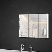 Cefito Bathroom Mirror Cabinet Wall Mounted Shaving Medicine Storage Mirrored Cupboard 900 x 720mm